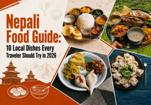 Traditional Nepali food guide featuring dal bhat, momo, and Newari dishes