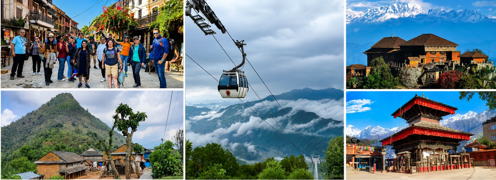 Travelers exploring Bandipur, Ramkot Village, Manakamana Cable Car, Gorkha Durbar, and Manakamana Temple on a Nepal heritage tour.