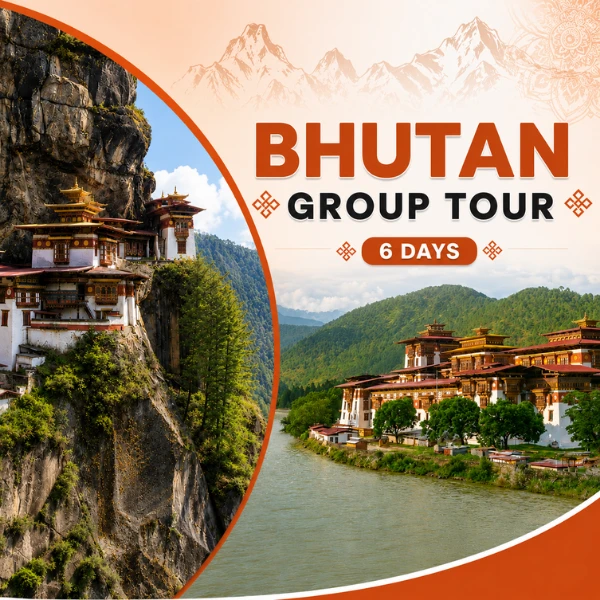 Paro Taktsang Tiger's Nest Monastery clinging to cliffside above Paro Valley, Bhutan