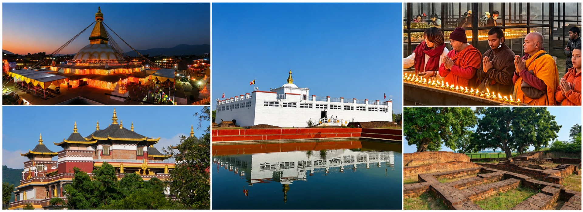 Buddha Jayanti pilgrimage sites in Nepal, Boudhanath Stupa and Lumbini Maya Devi Temple
