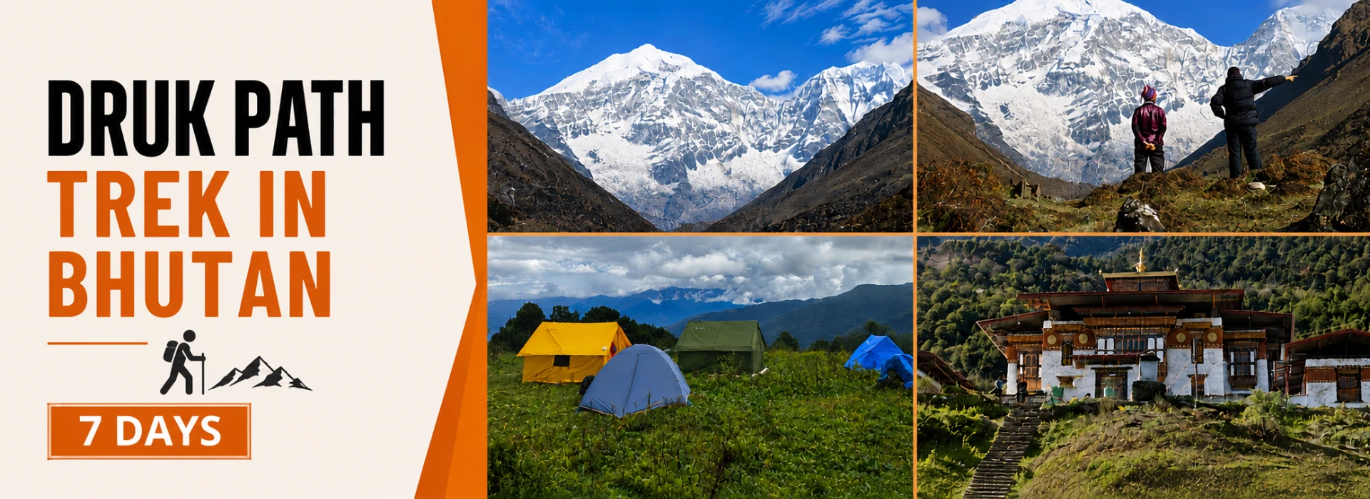 7 days Druk Path Trek from Paro to Thimphu with camping and alpine landscapes