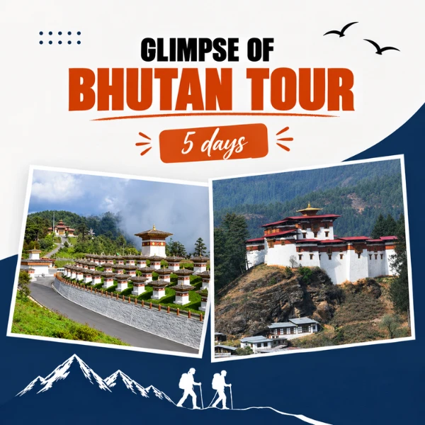 Glimpse of Bhutan Tour featuring Punakha Dzong, Tiger's Nest Monastery and Dochula Pass, 5 Day Bhutan tour