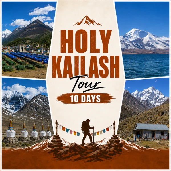 Holy Kailash Tour 10 Days via Kyirung with Himalayan mountains and Lake Manasarovar
