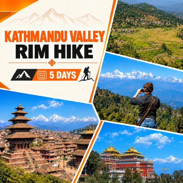 Kathmandu Valley Rim Hike 5 days with hill villages, temples, and Himalayan views