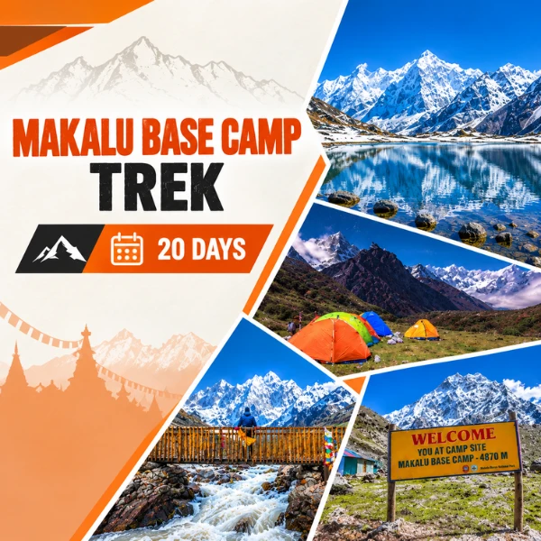 Makalu Base Camp Trek trail through the Barun Valley below Mount Makalu