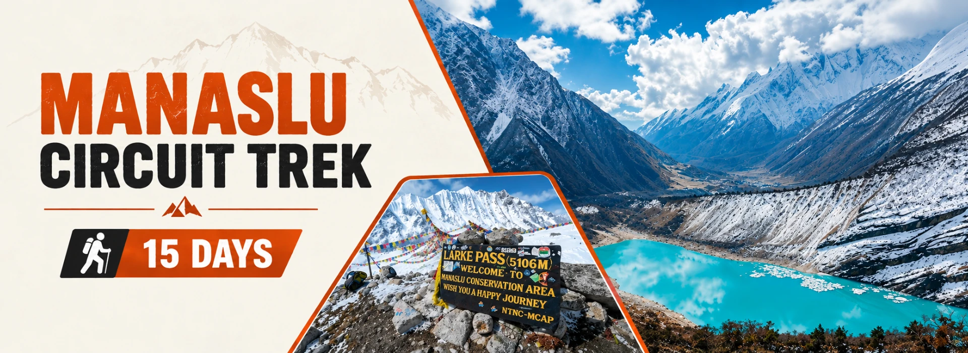 Larkya La Pass at 5106 meters, highest point of the Manaslu Circuit Trek