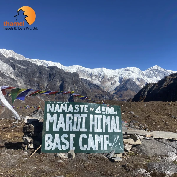 Mardi Himal Base Camp Trek route with Machhapuchhre and Annapurna peaks in the Annapurna region.