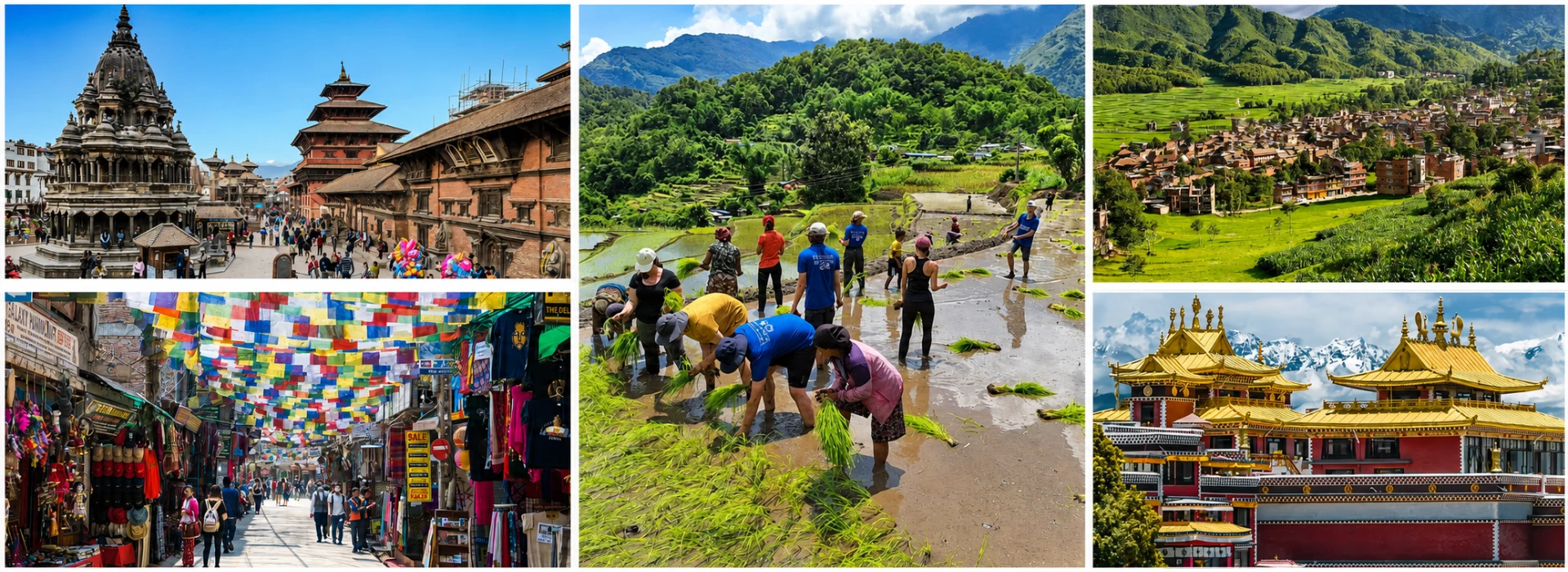 Rural Nepal village tour showing Panauti heritage, organic farming, Balthali village, and Namo Buddha monastery