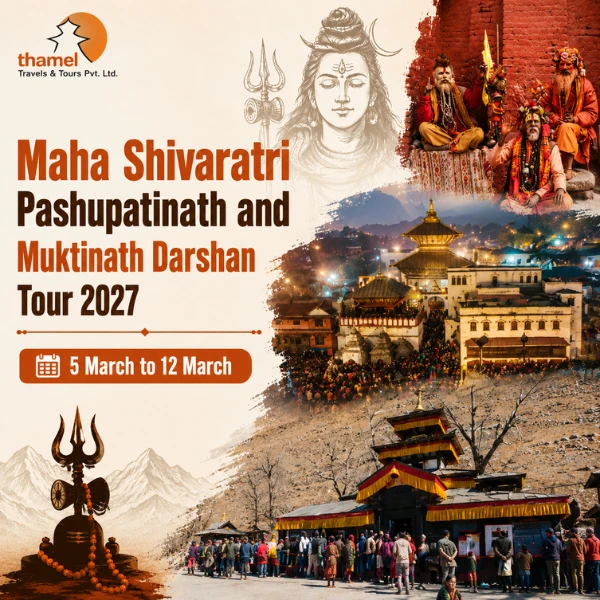 Maha Shivaratri Pashupatinath and Muktinath Darshan Tour 2027 with sadhus at Pashupatinath Temple