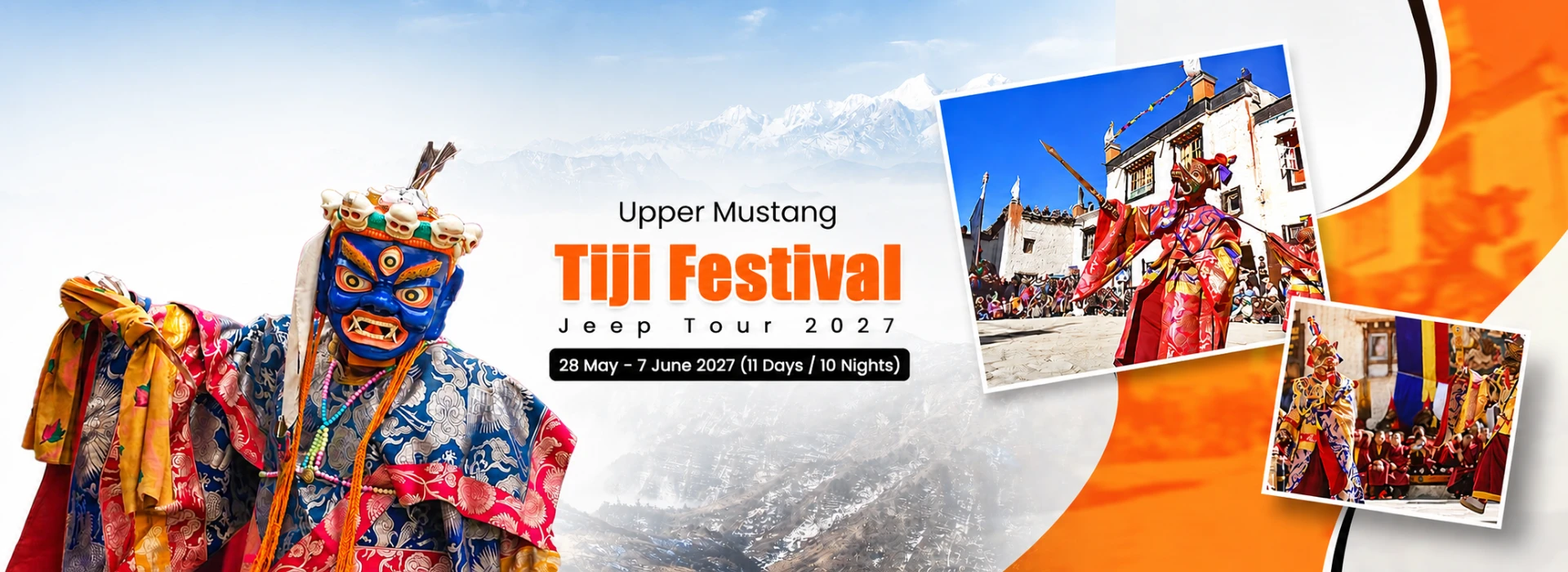 Upper Mustang Tiji Festival masked dancer in Lo Manthang, Nepal