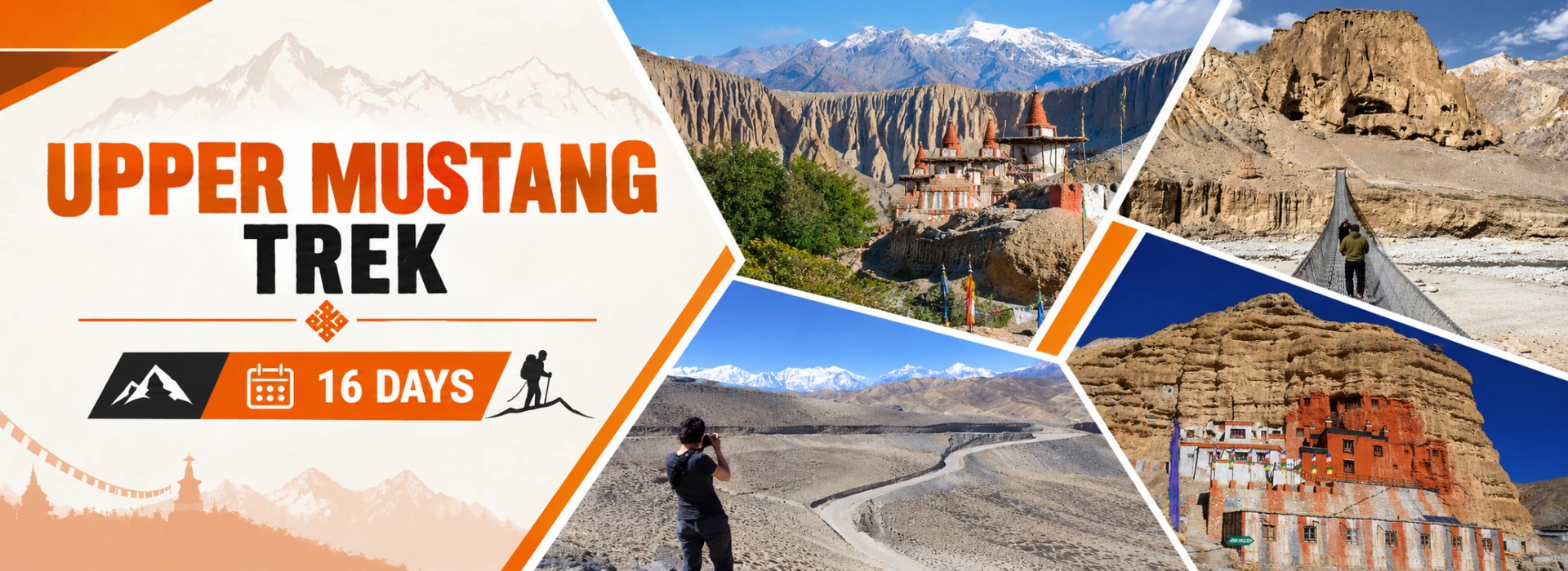 Upper Mustang Trek 16 Days through the dry Himalayan landscape at Lo Manthang