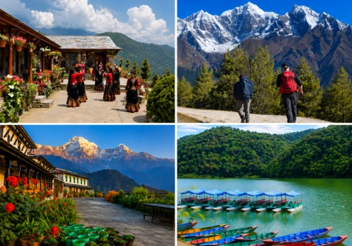 Landruk and Ghandruk Gurung villages, Annapurna foothills trek, and Phewa Lake boating in Pokhara