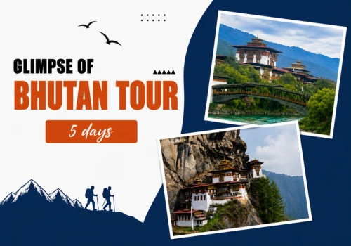5 Day Glimpse of Bhutan Tour showing Paro Taktsang, Punakha Dzong and Dochula Pass chortens